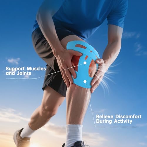 Precut Kinesiology Tape for Knees, 20 Pcs, Blue - color: Blue, size: 20 Pcs