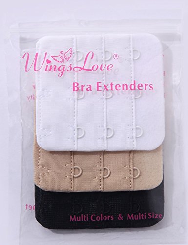 Wingslove Womens Bra Extender Bra Band Breathing room 3pcs-Pack Multi-size - color: 3 Hook 3/4 Inch