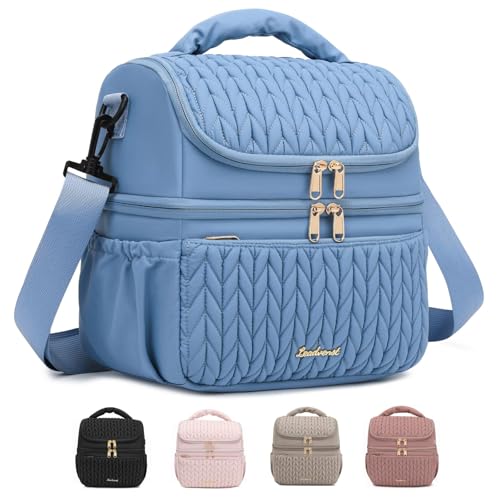 Breastmilk Cooler Bag, 12L Double Deck with Detachable Divider - color: blue