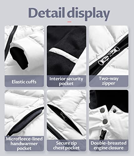 CREATMO US Women's Winter Hooded Coat Waterproof Warm Long Puffer Jacket Parka - color: White, size: X-Large