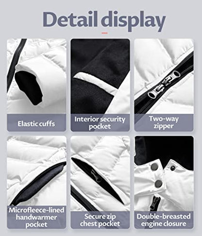 CREATMO US Women's Winter Hooded Coat Waterproof Warm Long Puffer Jacket Parka - color: White, size: X-Large