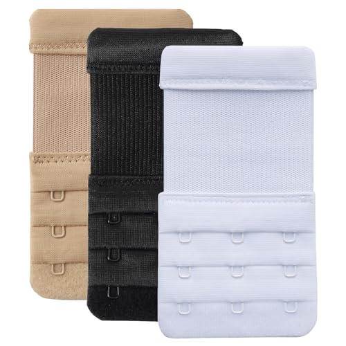 Women's Bra Extenders 4 Hook / 3 Hook / 5 Hook / 2 Hook Soft Comfortable Stretchy Bra Extension Strap - color: 3 Color, 3 Hook 3/4" Spacing