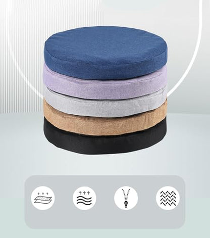 14" Round Bar Stool Cushion Detachable Round Seat Cushion Circle Chair Pad - color: Black, size: 14 Inches