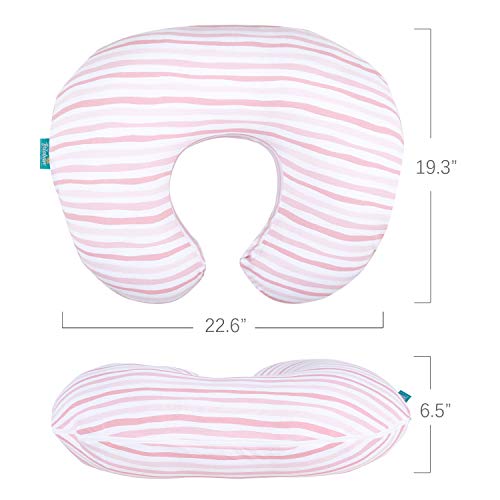 Cotton Nursing Pillow Cover Compatible with Boppy Pillow 2-Pack - color: Pink