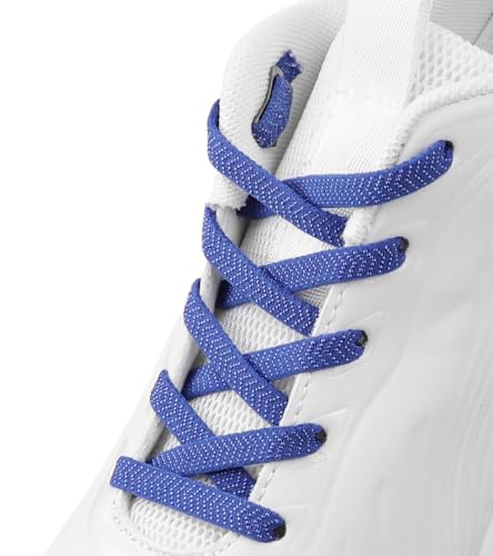 Teskyer Elastic Shoe Laces, No Tie Shoelaces for Sneakers, 2 Pairs - color: Royal Blue