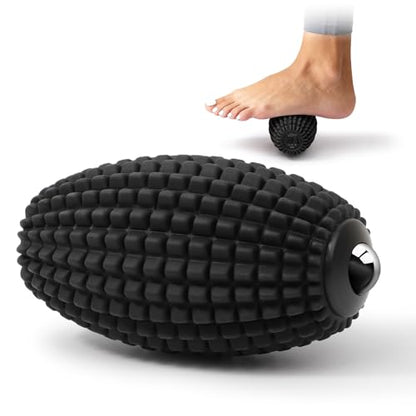 HODEMI Vibrating Massage Ball Roller with Rolling Head, 3 Speeds, Black - color: Black