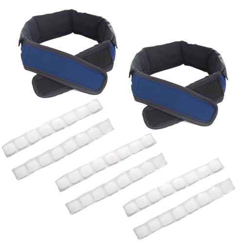 FlexiFreeze Cooling Collar – Reusable Ice Neck Cooling Wrap for Hot Weather, Adjustable Personal Neck Cooler (Navy Blue, 2 Pack) - color: Blue/Blue
