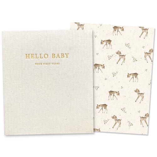 Peachly Unisex Baby Memory Book - First Year Baby Book Keepsake - Forest - color: Forest