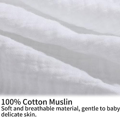 Onacosht Muslin Nursing Pillow Cover, 100% Cotton, Soft & Breathable, White - color: White