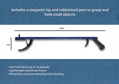 Rehabilitation Advantage 26" Reacher Grabber Tool Set of 2, Blue