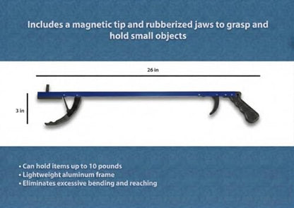 Rehabilitation Advantage 26" Reacher Grabber Tool Set of 2, Blue