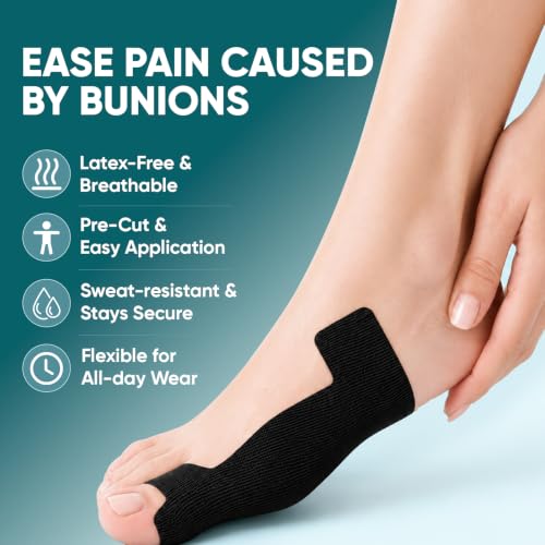 TEAWOO Pre-Cut Kinesiology Tape for Bunion, 40PCS Bunion Corrector Tape
