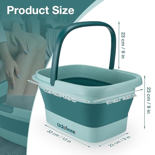 Collapsible Foot Bath Basin, Foot Tub for Soaking Feet w/Massage Acupoint - color: Green