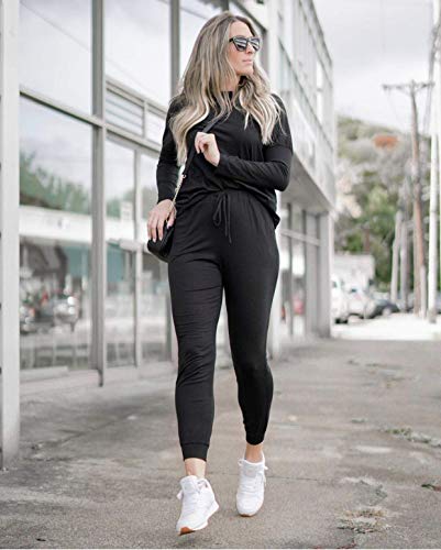 PRETTYGARDEN Travel Outfit Women 2 Piece Lounge Sets - color: Black, size: 3X-Large