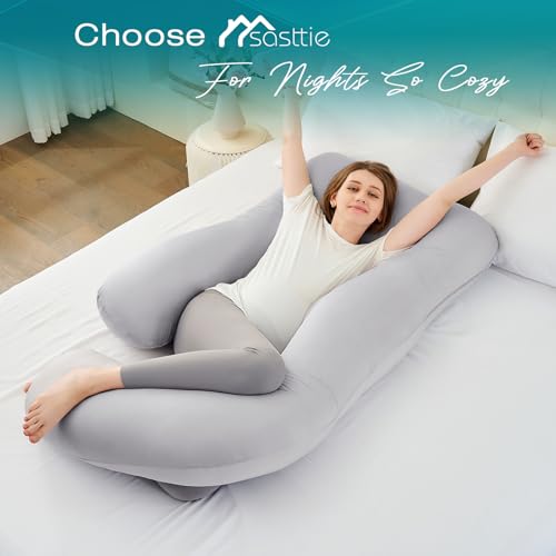 Cooling Pregnancy Pillows for Sleeping, 57'' Full Body Pillow, Light Grey - color: Light Grey, size: 57 Inch