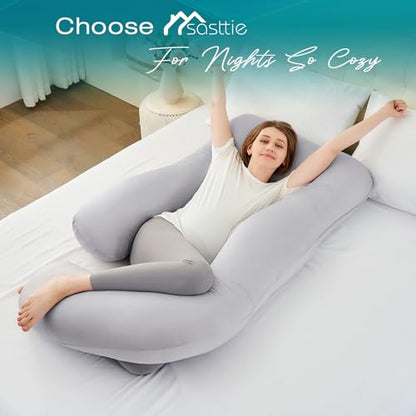 Cooling Pregnancy Pillows for Sleeping, 57'' Full Body Pillow, Light Grey - color: Light Grey, size: 57 Inch