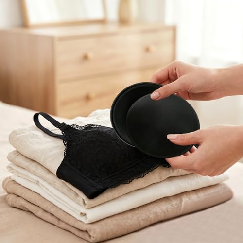 12 Pairs Round Bra Pads Inserts Kit, Removable Washable Sports Bra Padding Insert for Bikinis Top Swimsuit Sport Bras