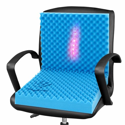 Geiserailie 1 Pcs 32 x 18 x 3 Inches Egg Foam Pad Cushions for Chair, Blue - color: Blue