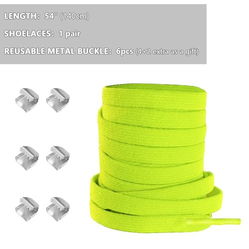 UamGlsob Elastic Flat No Tie Shoe Laces for Kids and Adults Sneakers - color: Green-1