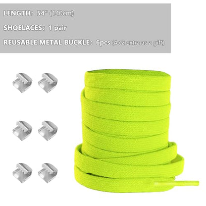 UamGlsob Elastic Flat No Tie Shoe Laces for Kids and Adults Sneakers - color: Green-1