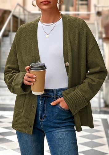 PRETTYGARDEN Women's Winter Oversized Cardigan Sweaters - color: Army Green, size: X-Large