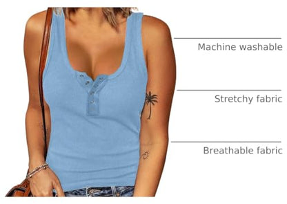 BTFBM Women's Ribbed Summer Tank Tops 2026 - color: Dark Blue, size: Large