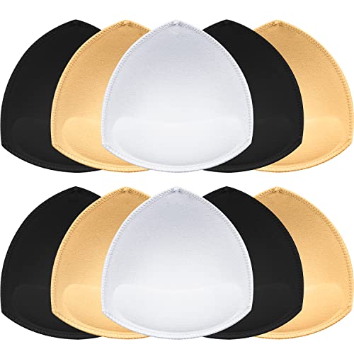 5 Pairs Bra Pad Insert,Removable Sport Bra Cups Inserts Triangle Breathable Bra Pads for Yoga Bra Swimsuits Bikini