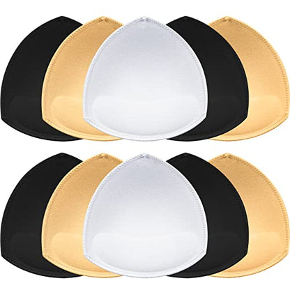 5 Pairs Bra Pad Insert,Removable Sport Bra Cups Inserts Triangle Breathable Bra Pads for Yoga Bra Swimsuits Bikini