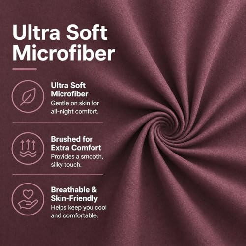 EVOLIVE Body Pillow Cover 21"x54", Microfiber, Hidden Zipper (Wine) - color: Wine