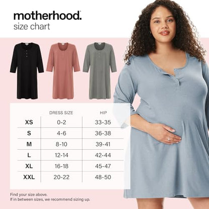 Motherhood Maternity Women's Sleep Henley - color: Heather Grey, size: Medium