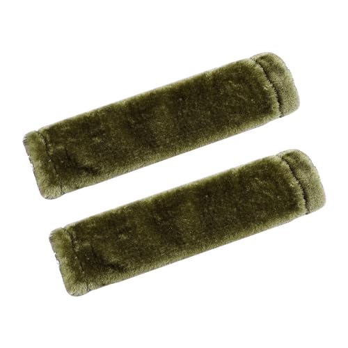 MOONET Universal Soft Faux Sheepskin Seatbelt Covers, 2 Pack (Olive) - color: Olive