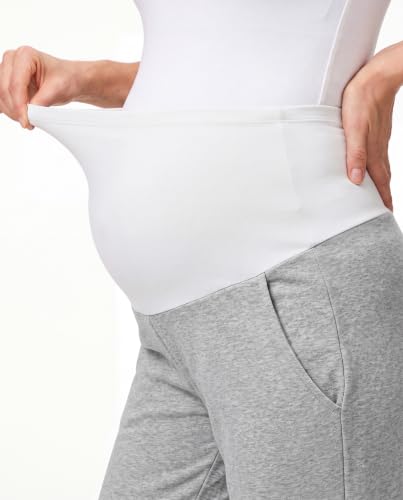 Women's Maternity Joggers with Light Fleece Lining - color: Grey, size: Large