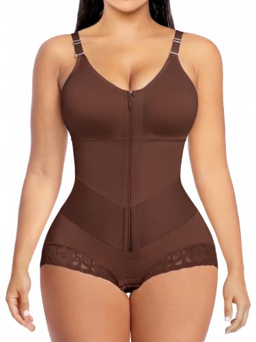 YIANNA Fajas Colombianas Moldeadoras Postpartum Shapewear Tummy Control - color: Brown, size: Small