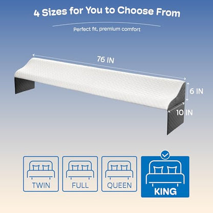 King Size Bed Wedge Pillow Headboard, Pillow Wedge for Headboard Gap(0-8") - size: 76*10*6inch King 1PCS