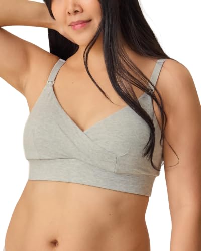 Kindred Bravely SoftStretch Cotton Nursing Bra for Breastfeeding, Maternity - color: Grey Heather, size: Medium