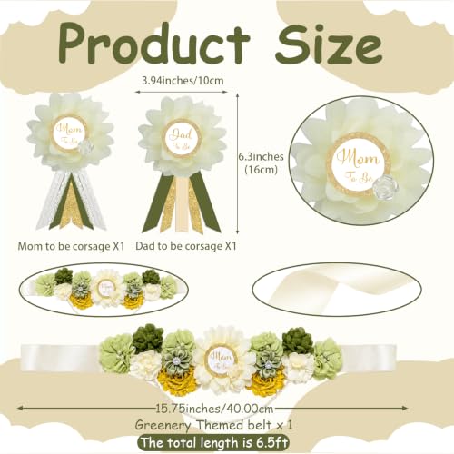 Greenery Mom to Be Sash Sage Green Baby Shower Decorations - color: Sage Green