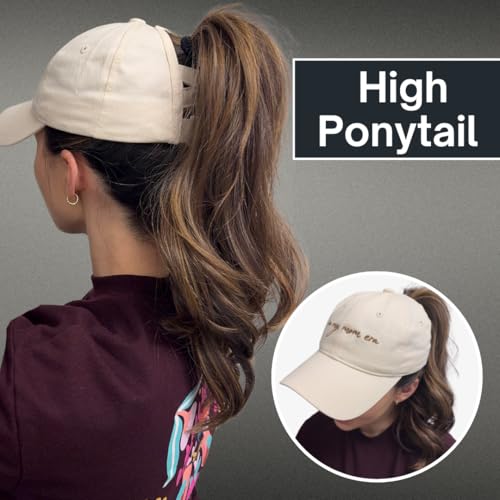 in My Mom Era Hat, Beige Baseball Cap Ponytail Cap