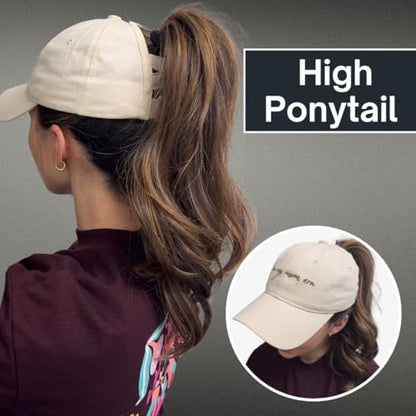 in My Mom Era Hat, Beige Baseball Cap Ponytail Cap