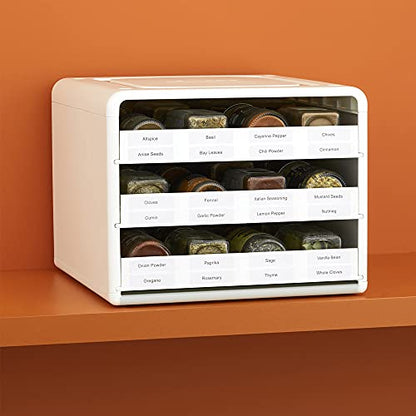 YouCopia SpiceStack® Adjustable Spice Rack Organizer, Pull-Down 24-Bottle Seasonings and Spices Holder for Kitchen Cabinet and Pantry Organization with 104 Included Labels - style: 24-Bottle
