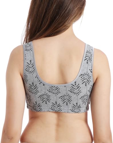 CAKYE 3 Pack Maternity Nursing Sleep Bra Breastfeeding Cotton Bralette - color: S-black/Burgundy/Grey Print - Third Style, size: Medium
