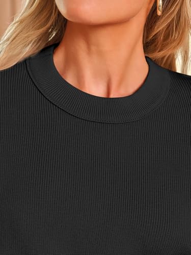 LILLUSORY Women 2 Piece Matching Lounge Sweater Sets 2026 Fall Outfit - color: Black, size: Medium