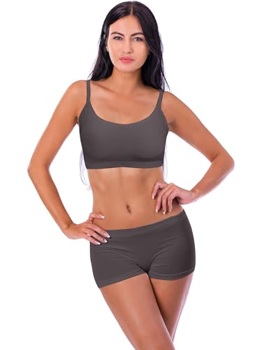 Blulu 3/6/12 Pack Camisole Bra Wireless Bralette - color: Moody Color, size: Medium