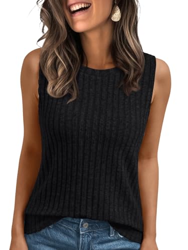 AUTOMET Womens Tank Tops Sleeveless Summer Basic Soft Clothes 2026 - color: Black, size: X-Large