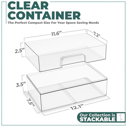 Sorbus Stackable Storage Drawers, Clear Acrylic Pull-Out Organizer (2 Pack) - size: 2 Pack