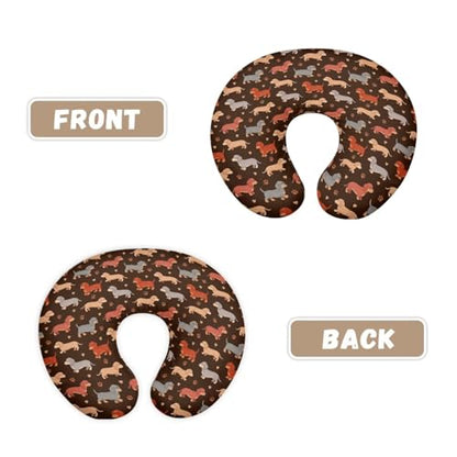 Brown Fox Pattern Nursing Pillow Cover, Woodland Style Pillow Slipcover, Wear Resistant Replacement Case for Baby Feeding Pillow, ONE - color: Brown Fox Pattern, size: 1 pack