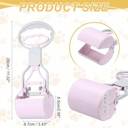 Poop Scooper 11" Long Handle No Touch Dog Poop Scooper Grabber - color: Lavender Purple