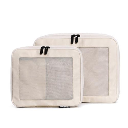 Aerotrunk Compression Packing Cubes for Travel, 2-Pack, Beige - color: Beige, size: 2-Pack
