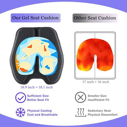 Soft Thin Gel Seat Cushion with 1 Inch Gel - Sciatica Relief - color: Black