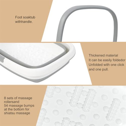 2-Pack Collapsible Foot Bath Tubs with Handles,Portable Plastic Tubs - color: Grey 2pack, size: 2 pack