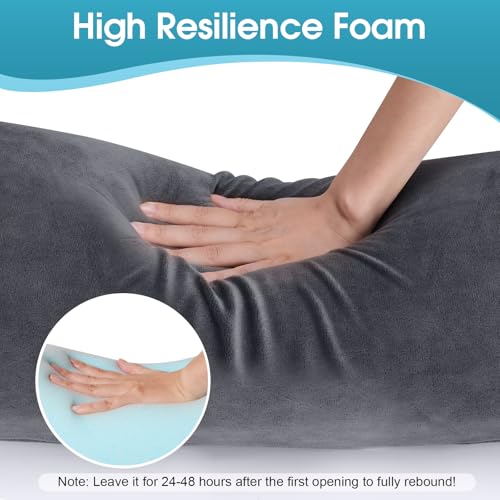 SereneCloud Memory Foam Body Pillow for Bed, 47" Long Bed Pillow for Adults - size: 47 inch